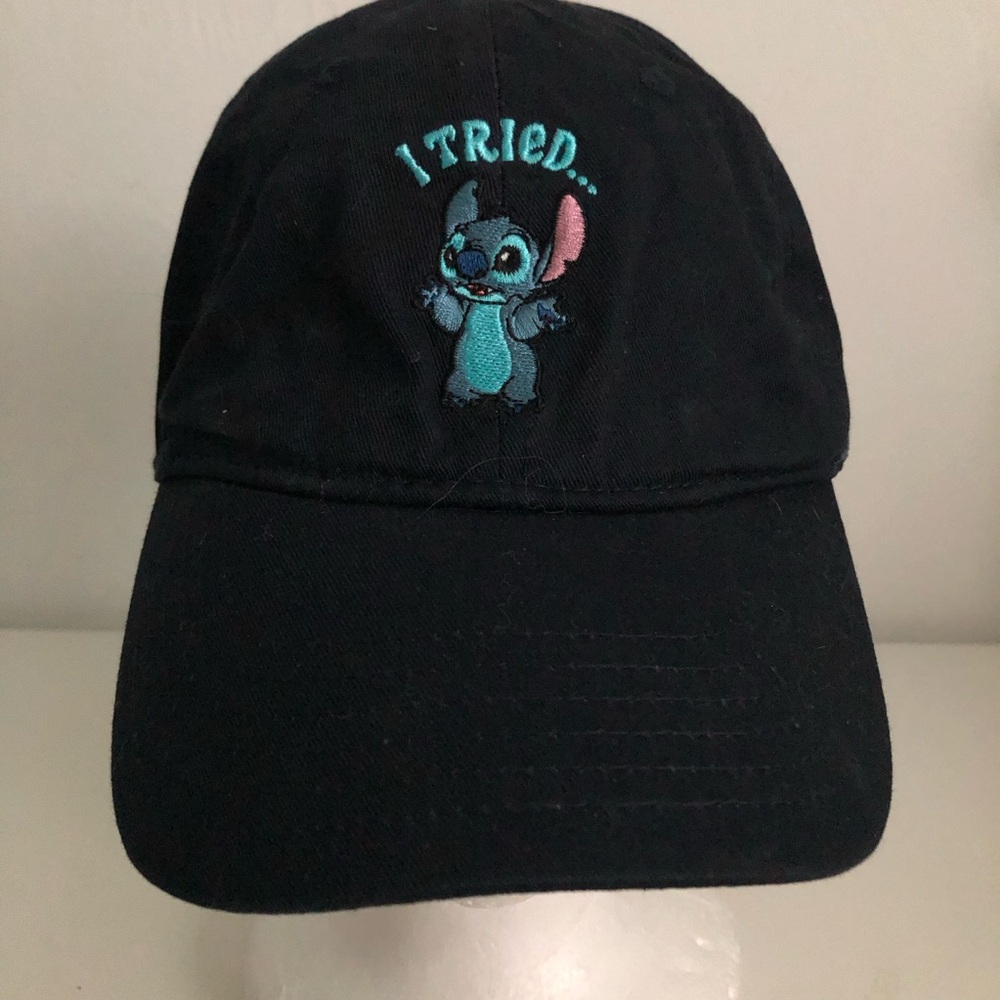 Disney Black Stitch Character Embroidered Hat - I Tried